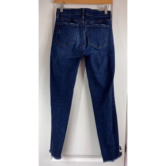 LOFT Women's Modern Skinny Jeans Dark Wash Distressed Size 24 / 00 - Picture 2 of 11